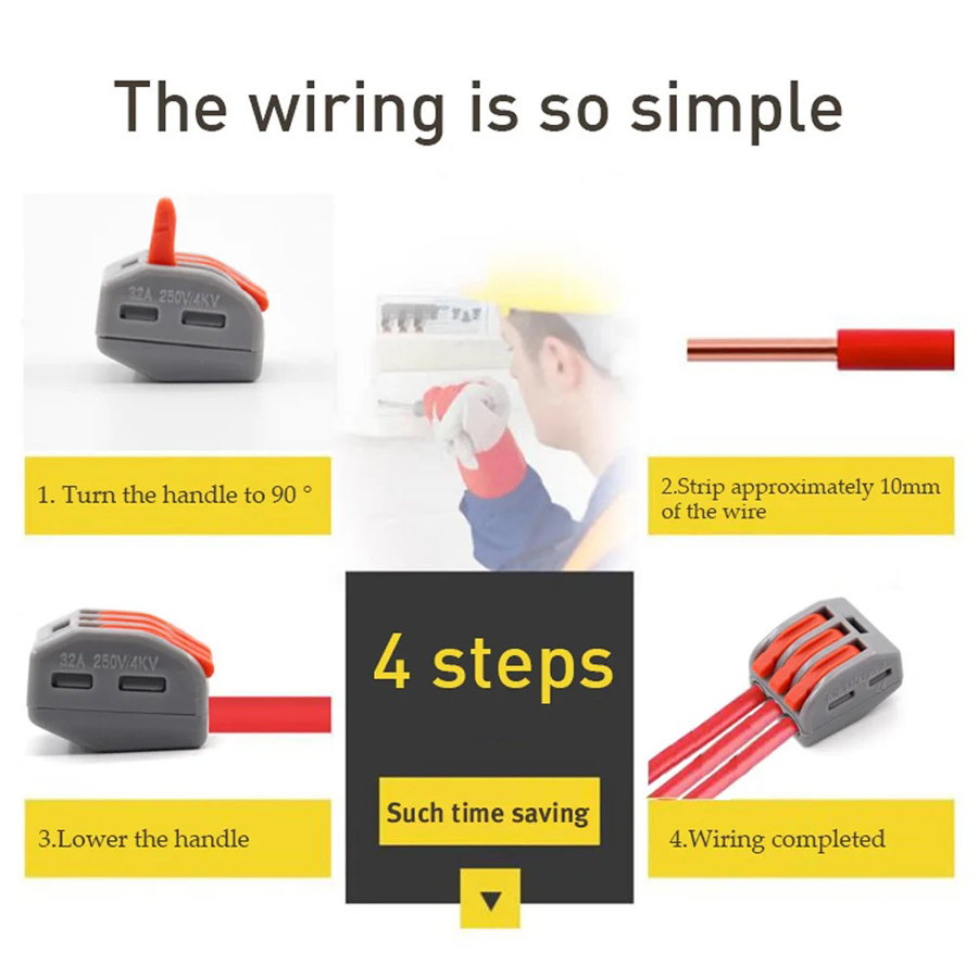 30/48 Pcs Fast Wiring Connecto - Push Fit Connector ulasan dan harga