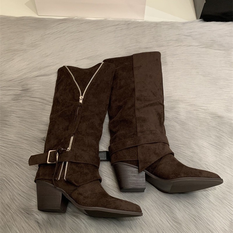 Women's Boots Vintage Suede Le - Pipe Bending Spring ulasan dan harga